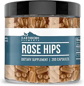 Γήινα στοιχεία Rose HIPS 200 κάψουλες, καθαρό & μη αραιωμένο, χωρίς πρόσθετα