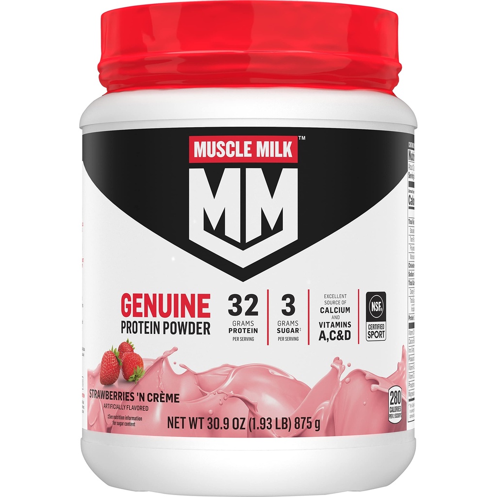 Kas Süt Gerçek Protein Toz, Strawberries 'N Crème, 1.93 Pounds, 13 Hizmet, 32g Protein, 3g Sugar,uba, Vitamins A, C & D, NSF Spor için sertifikalı, Energize Snack, Ambalaj Vary