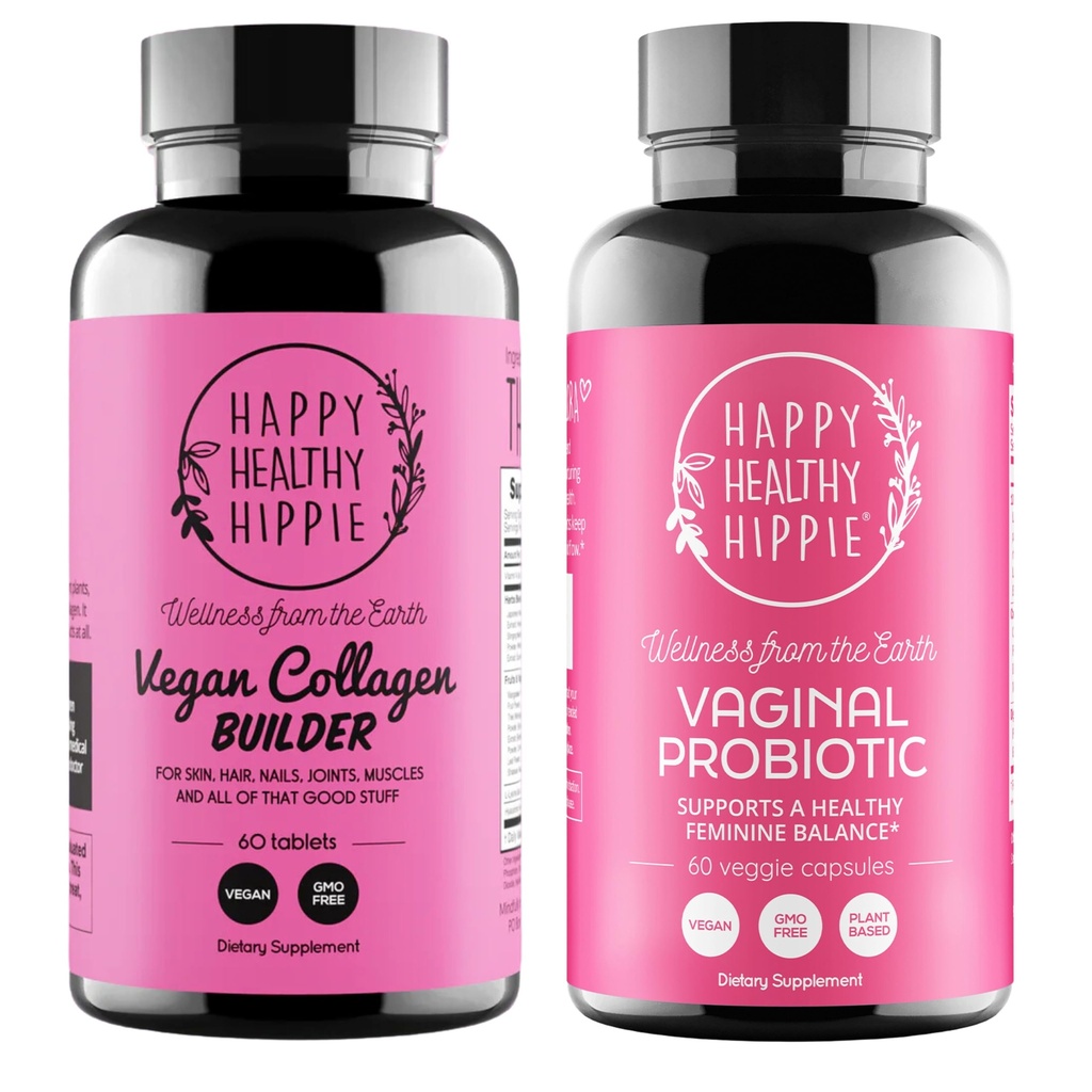 Kadınlar ve Vegan Collagen Builder Collagen Pills için Mutlu Sağlıklı Hippie Vaginal Probiyotikler