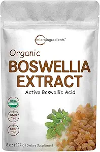 Mikro Malzemeler Organik Boswellia Serrata Extract Toz, 8 Ounce, Pure Boswellia Supplement with 65 Boswellic Acid, Supports Joints, Dizs and Bones Health, Non-GMO, Pet Friendly, India Origin