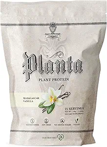 Ambrosia Planta - Premium Plant-Based Protein | Vegan & Keto Friendly | Gurating or Stomach Upset | Gluten & Soy Free | Nodrew Sugar | 25 Servisler | Vanilla