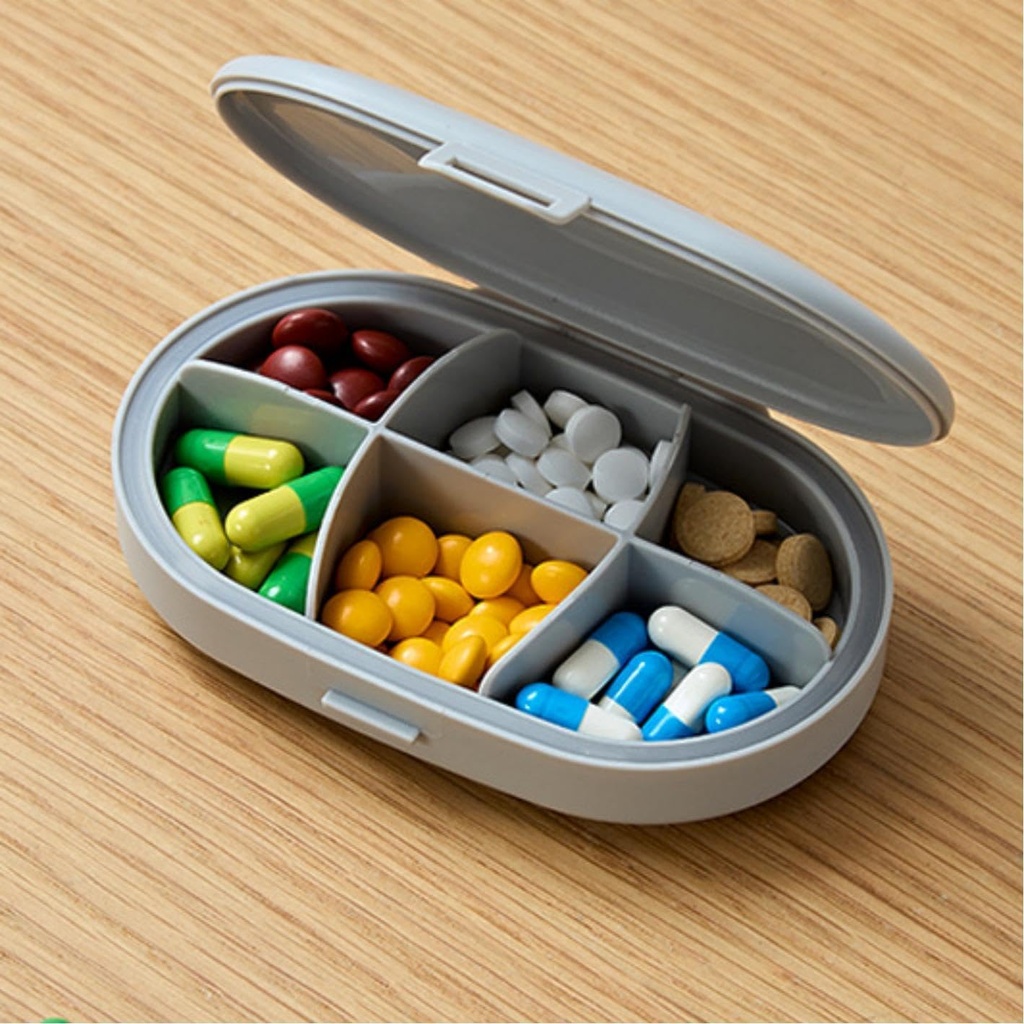 6 Karşılaştırma Pill Box, Moisture Kanıt Pill Case, Travel Pill Organizer for Pocket Purse, Daily Portable Medicine Vitamin Box, Fish Oil Box, Pill Organizers