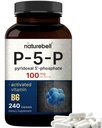 NatureBell P5P Vitamin B6 100mg Per Servis, 240 Capsules | Aktif Pyridoxal 5 Phosphate Supplements – Temel B Vitaminleri Beyin ve Hafıza Sağlığı – Non-GMO