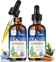 Organic Sea Moss Drops, 11 in 1 Black Seed Oil & Irish Liquid Sea Moss Gel Ashwagandha Burdock Root, Spirulina, Bladderwrack, Elderberry for Digesttion, Immunity, Skin Hair Health, Non-GMO - 4 Fl Oz