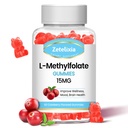 L-Methylfolate 15mg & methyl B12 Gummies, Folate Supplement for Brain Health, Mood & Immunity, DΝΑ Σύνθεση & Επισκευή, Χωρίς ζάχαρη, Vegan, Cranberry Flavor, 60 Count