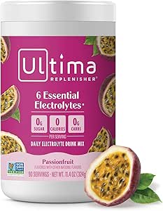 Ultima Replenisher Daily Electrolyte Toz İçecek Mix – Sugar Free – Passionfurt, 90 Hizmet - 6 Key Electrolytes ve Trace Minerals ile Hydration Toz – Keto Friendly, Non-GMOMOMOS