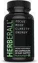 HERBERALL Nootropic – Brain Boost & Focus συμπλήρωμα υποστήριξης με CoQ10, Glutathione, Πράσινο Τσάι, Alpha Lipoic Acid, Olive Leaf & Black Pepper – 120 Vegan Κάψουλες