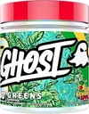 GHOST Greens Superfood Powder, Old School Apple - 30 Services - 19 Super Greens & Reds, Φρούτα, Λαχανικά, Spirulina, & Chlorella, Πρεβιοτικά, 10 Billion CFU Probiotic & Digestive Enzymes - Soy-Free