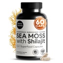 Atlantic Naturals Sea Moss ve Shilajit Capsules – 5-in-1 Seamoss Shilajit Combo with Bladderwrack, Burdock Root & Black Pepper – Sea Moss Supplements for Abxia & Vitality – 2705 mg – 60