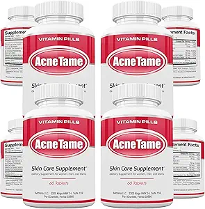 Acne Pills Supplement- Clear Skin Vitamins Pill for Oily Skin Treatment, Hormonal Blemishes, Anti Spots & Cystic Acnes Supplements for Women, Men, Teens & Adults- 240 Oral Tablets