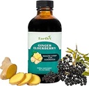 Ginger Elderberry Immune Defense Syrup with Echinacea, Vitamin C, Honey - Βιολογικό Super Premium Liquid - 100% Καθαρά Συστατικά - Φυσικό συμπλήρωμα υποστήριξης ανοσίας (4 fl oz)