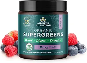Eski Beslenme SuperGreens Toz Probiyotiks, Organik Berry Flavor Greens, Gerçek Meyvelerden, Sebzelerden ve Herbs'den yapılan, Digestive and Energy Support, 12 Hizmet, 3.2oz