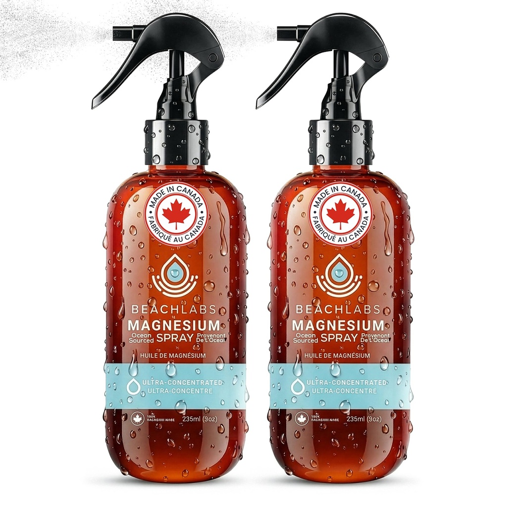 Magnezyum yapıştırıcısı (2-Pack) - Ocean Sourced & 100% Kanadalı Made | Foot and Body | Pure Tempd Seawater with Synergistic Trace Minerals for Wellness | (8 oz)