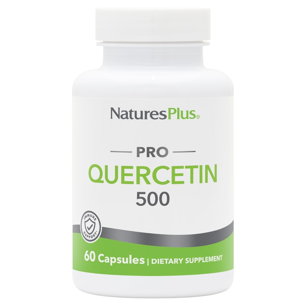 Natures Plus PRO Quercetin 500 mg - 60 Κάψουλες - Μη ΓΤΟ, Vegan & Gluten Free - 60 Σερβιέτες