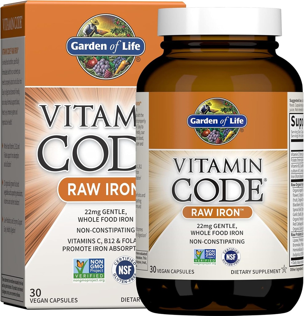 Garden of Life Women's Multi 120 Capsules + Vitamin Code Raw Iron 30ct Capsules