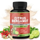 Cadane Citrus Bergamot Supplement Capsules with Berberine, Olive, Guggul, Pine, Pine Bark, Black Pepper - 5 Ay için 150 Caps