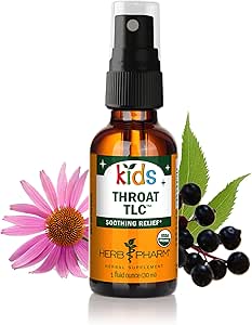 Herb Pharm Kids Certified-Organic Alcohol-Free Throat TLC Herbal Spray, 1 Ounce