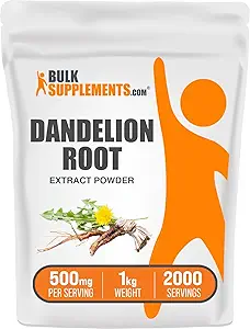 BulkSupplements.com Dandelion Root Extract Powder - συμπλήρωμα ρίζας δαντελίων, συμπλήρωμα βοτάνων - Vegan & Gluten Free, 500mg ανά Σερβίρισμα, 100g (3.5 oz) (πακέτο του 1)