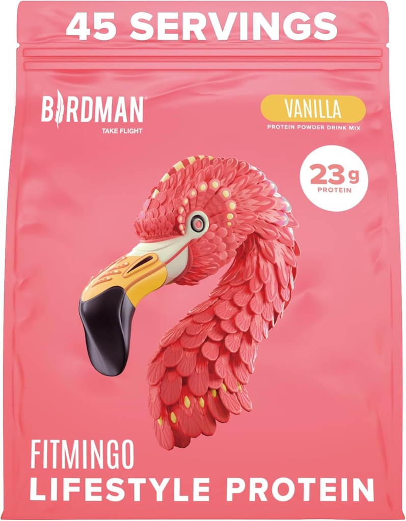 BIRDMAN Fitmingo Vegan Protein Toz Inositol, Collagen ATMs, Hyaluronik asit ve Vitaminler | Low Carb, Dairy Free, Low Calorie | 23g Plant Based Blueberry Protein Toz with Myo-Inositol