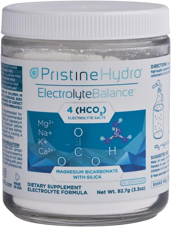 PristineHydro® tarafından eklenmiş elektrolyte Balance®, Magnezyum Bikarbonat ve Silica ile - Replenishes critical Nutrients to Max improve Body Performance (90 Servisler Toz)