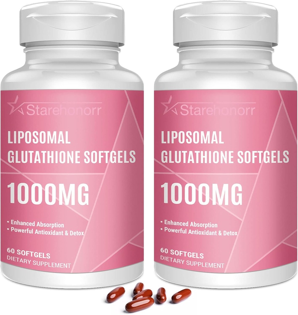 Liposomal Glutathione Softgels 1500MG, Vitamin C, Better Abors, Non-GMO Sağlıklı Aging için Güçlü Antioksi, Detox, Immune Health,120 Softgels