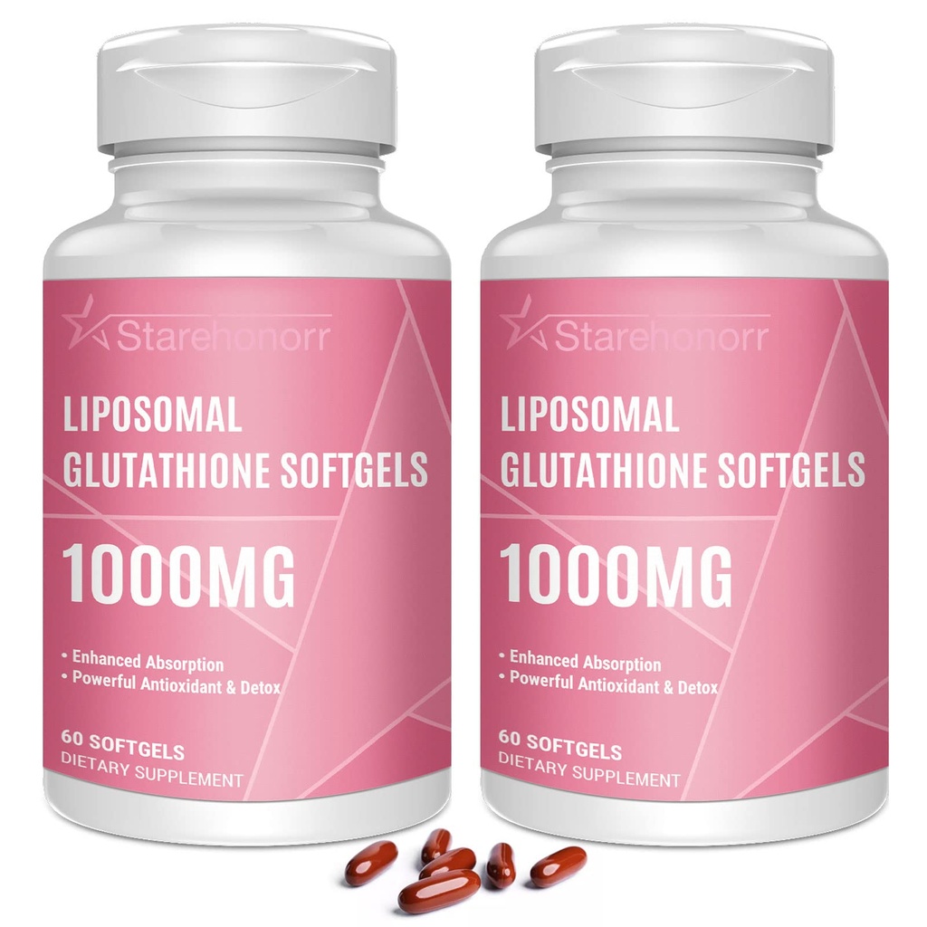 Liposomal Glutathione Softgels 1500MG, Vitamin C, Better Abors, Non-GMO Sağlıklı Aging için Güçlü Antioksi, Detox, Immune Health,120 Softgels