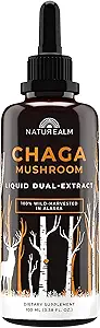 Naturealm Chaga Mushroom Υγρή Βάμμα – Ανοσολογική Υποστήριξη, Αντιοξειδωτική Ενίσχυση & Μαλλιά, Δέρμα, Υγεία των νυχιών, Vegan, Μη-GMO – Άγρια Καρπωτικά Σώματα, 2 Μήνες Προμήθεια