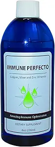 Immune Perfecto - Atom Parçacık İz Mineralleri Colloidal Silver, Copper ve çinko - Metabolik Destek Talep Üzerine Mükemmel - 8 oz. (236 ml)
