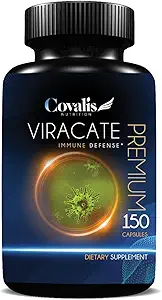 Viracate Immune Defense Supplement | Monolaurin, Olive Leaf Extract, Cat's Claw, & Lysine | Anti-Mikrobial Özellikler | 150 Capsules