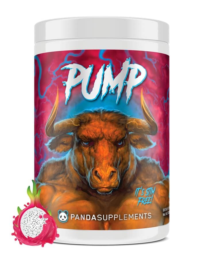 Underground Bio Labs Panda Supps Pump, Pre-Workout, No-Clump Formula w/10G L-Citrulline Malate, Alpha GPC, Lions Mane, CognatiQTM,VasoDrive-AP® 40 Scoops (Rainbow Dragonfruit)
