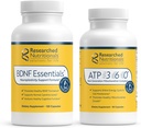 Researched Nutritionals Health Aging Sche - BDNF Essentials Brain Health & Neuroplastikity Support (120 Capsules) & ATP 360 Mitochondrial & Cellular Enerji Kompleksi (90 Capsules)