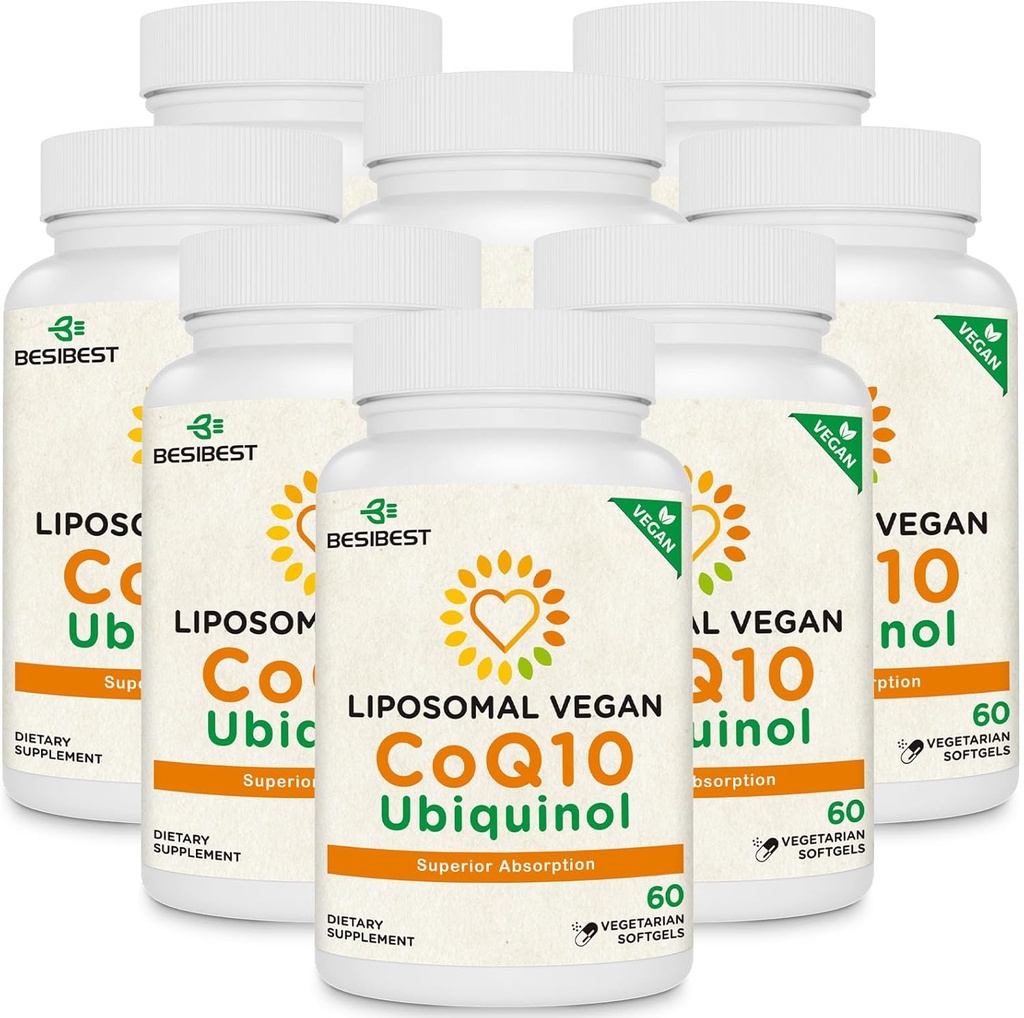1000 mg Liposomal CoQ10 Ubiquinol, 480 Vegan Softgels, High Abxia Ubiquinol CoQ10 Supplement, Active Anti Formoksit ve Enerji Üretimi Q10