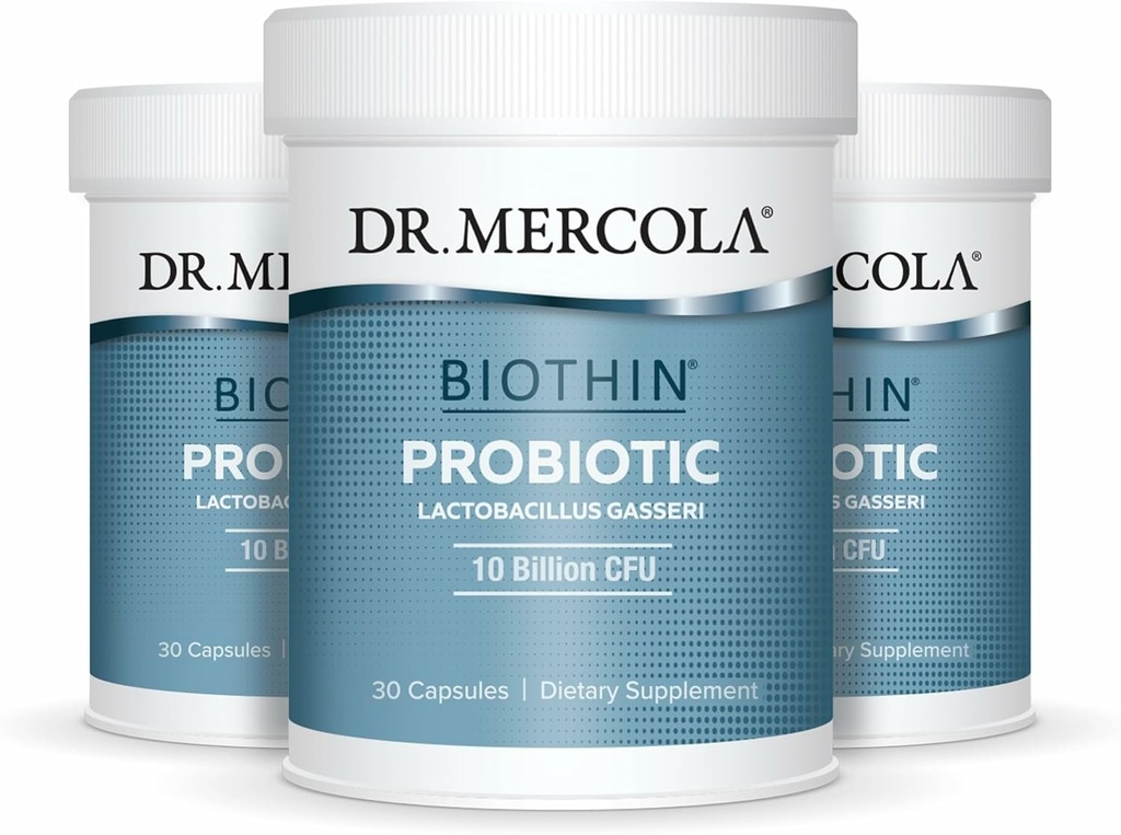Dr. Mercola Biothin Probiyotik - Digestive Health Supplement - Sağlıklı Metabolism - GMO-Free, Gluten-Free & Soy-Free - 90 Gecikmiş-Release Capsules (90 Hizmet)