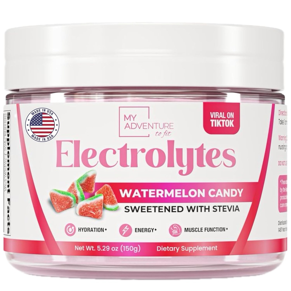Zero Sugar - Watermelon Candy Electrolytes Toz - Hydration - Caffeine Free Energy with All Natural Materialss - Vegan, Keto ve Paleo - Sugar Free Electrolytes Drink Mix - 30 Servisler