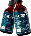 E2H: Liver Support Supplement ve Türkiye Tail Mushroom Extract | Vegan, Non-GMO - 2 Fl Oz Every (4 Fl Oz Total) - Schen