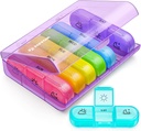 AUVON Weekly Pill Organizer 3 Times a Day, Large 7 Day Pill Box 3 Times a Day with Separate Container, Portable Pill Case for Medication, Vitamins, Fish Oil and Supplements