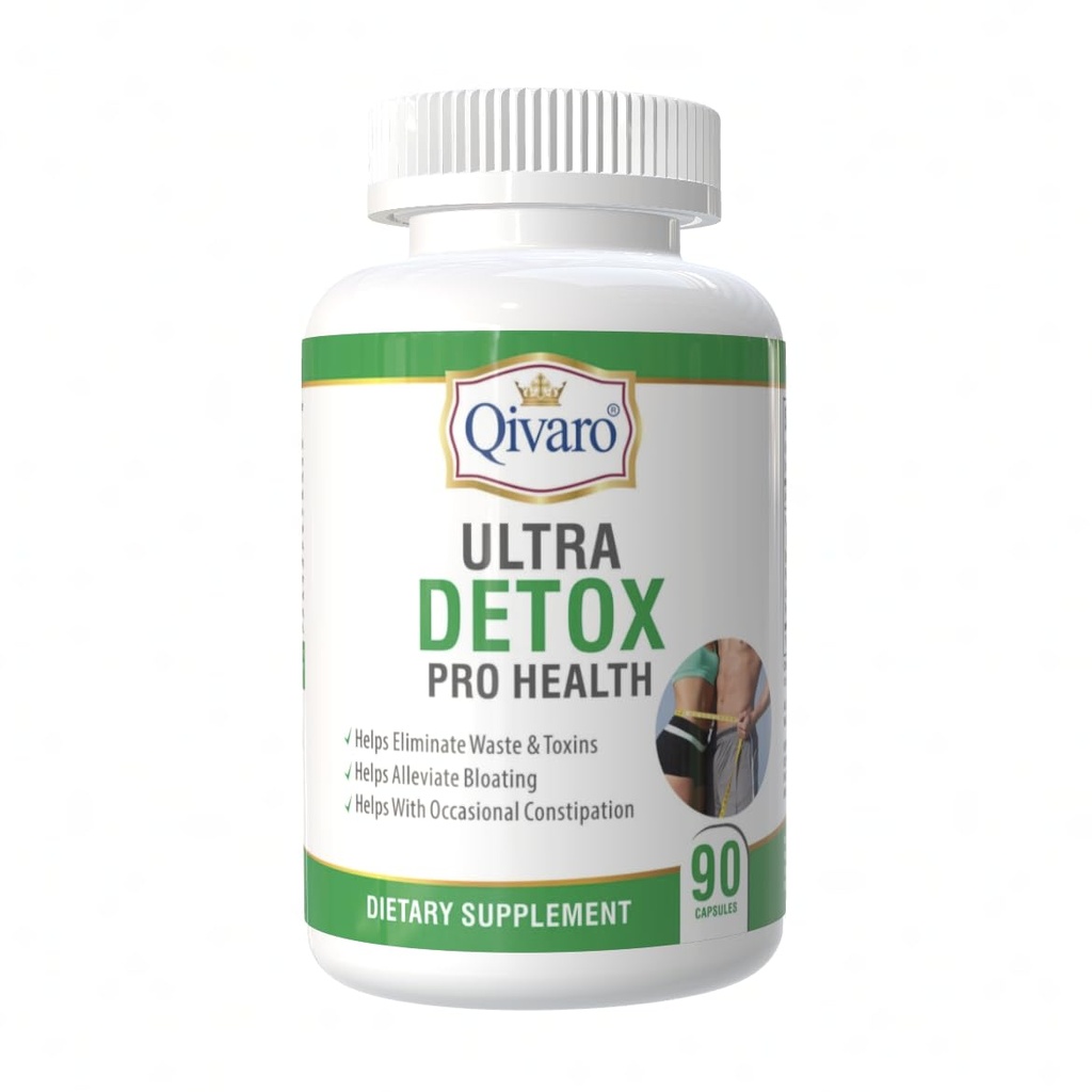 Ultra Detox Pro Health - Detox Cleanse Supplement - Δυσκοιλιότητα Ανακούφιση & Χάπια Αποτοξίνωσης Σώματος με Χάπια Ψυλλίου, Apple Pectin Powder & Glucomannan Powder - Fiber Supplement - 90 Κάψουλες