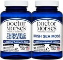 Turmeric Curcumin του Doctor Morse 1950mg & Irish Sea Moss 1500mg Bundle - Κοινή υποστήριξη, ανοσοενίσχυση, και συνολική υγεία με BioPerine και Bladderwrack FDA-Εγγραφεί, NSF-Certified 90 κάψουλες