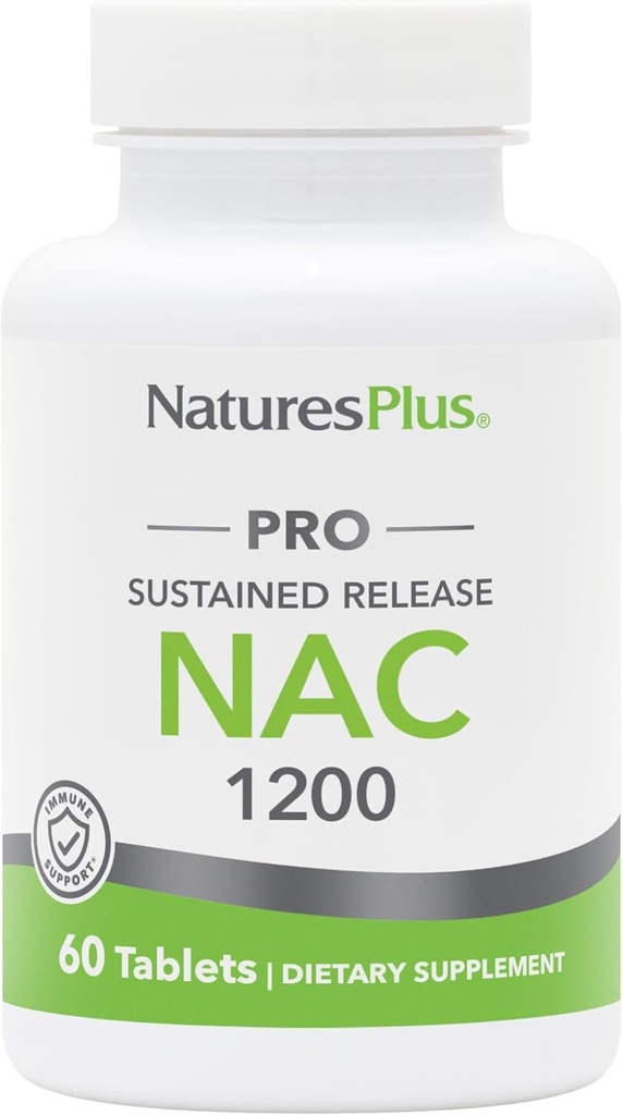 Natures Plus PRO NAC 1200 mg - 60 Tablet - Replenishing Glutathione - Non-GMO, Vegan & Gluten Ücretsiz - 30 Hizmet