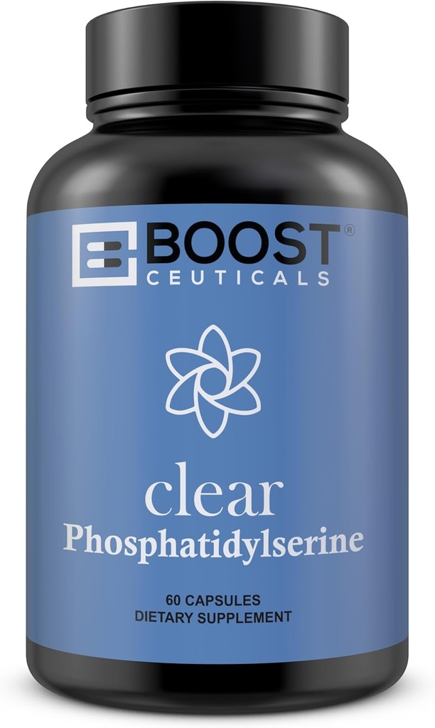 BoostCeuticals Phosphatidylserine 500mg Complex - Vegan Brain Sleep Support Supplement – Phosphatidylserine 100mg Plus Ginko Biloba, Gotu Kola & More – No Stearates Non-GMO Gluten Free 90 Ct