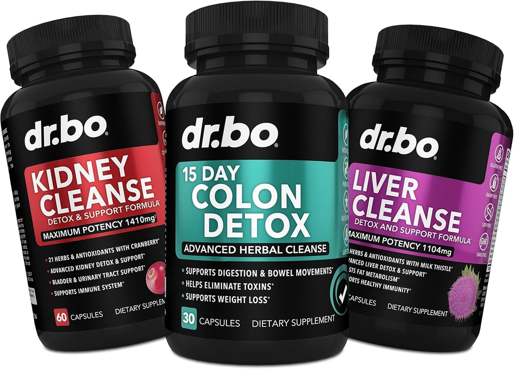 Kolon, Kidney & Liver Cleanse Detox Destek Supplement - 15 Gün Intestinal Cleanse Pills & Probiyotik for Bloating & Daily Constipation Relief - Help Bladder Control, Urinary Tract & Gallbladder Health