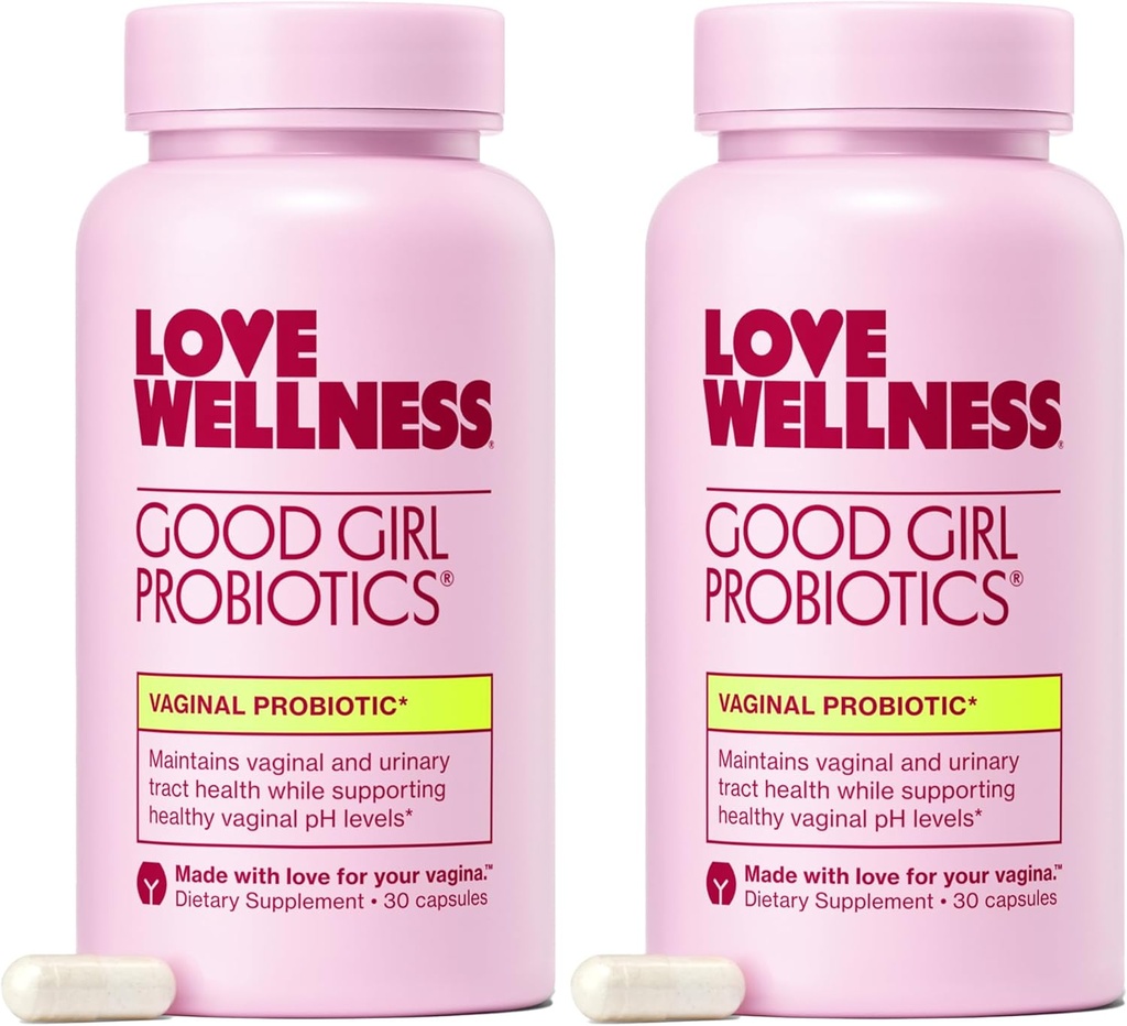 Love Wellness Good Girl Probiyotiks | Women's Vaginal Health & pH Balance Supplement | 9-Strain Probiyotik for Urinary Tract, Yeast, Odor & Immune Support | Gluten-Free | 60 CT, 60-Day Supply