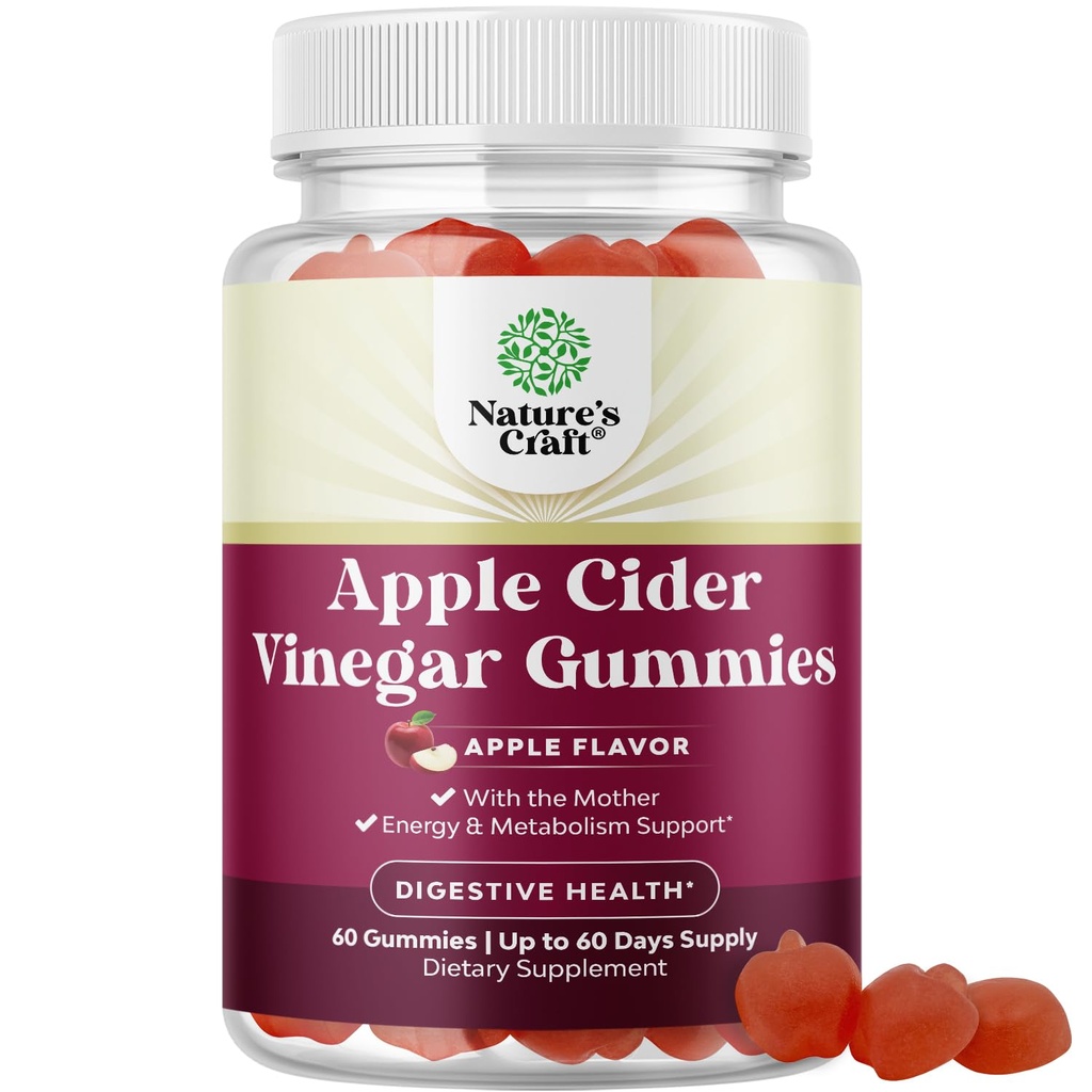 Τσίχλες μηλίτη με τη μητέρα - Καθαρίστε & Detox ACV Gummies για την απώλεια βάρους, την υγεία των οπών, το loating, το μεταβολισμό και την ενεργειακή υποστήριξη - ACV με τη μητέρα με B12 βιταμίνη, B6 & Ρόδι - 60 Ct