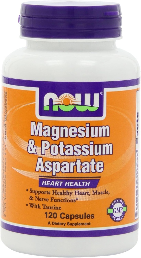 NOW Ασπαρτικό μαγνήσιο και κάλιο W/ Taurine, 120 κάψουλες (πακέτο του 2)