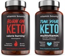 Bunty Tune Your Keto and Burn on Keto Sche - Keto Multivitamin, Calorie Yan yana Kadınlar ve Erkekler için, Premium Raspberry Ketonlar, Enerji Desteği - Paket 60 Capsule Her Şey