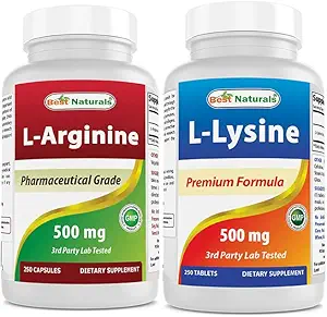 Best Naturals L-Arginine 500mg & L-Lysine 500 mg