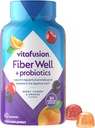 Yetişkinler için Vitafüzyon Fiber Well + Probiyotikler Gummies - Digestive Health ve Probiyotikler için 3g Fiber*, 60 Count Count Count Count