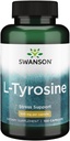 Swanson L-Tyrosine - Her Şeye Stres Desteği, Bilişsel Fonksiyonlar ve Zihinsel Clarity - Yardım Genel Beyin Sağlığı - (100 Capsules, 500 mg)