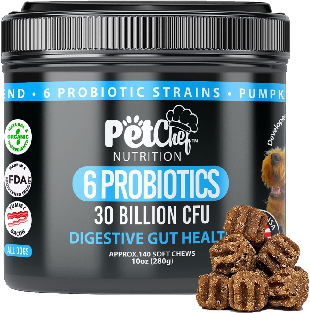 Köpekler için Probiyotik Chews, All Ages and Dimensions, Bacon, 140 Count