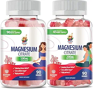 Çocuklar ve Yetişkinler için Magnezyum Gummies - Calm Magnezyum Chews - Magnezyum Citrate Chewable Supplement for Mood & Muscle Support